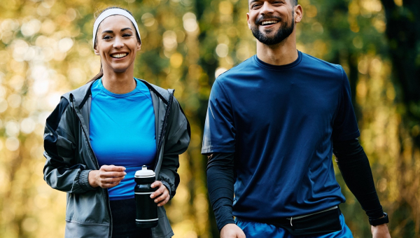 A couple exercising together for fertility